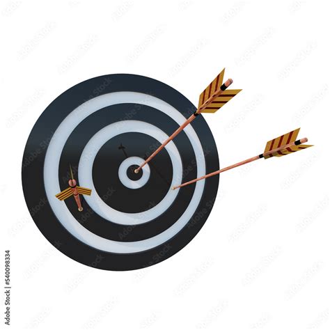 Darts Target Aim Vector Cartoon Illustration Vector Illustration Of The Black Dartboard On