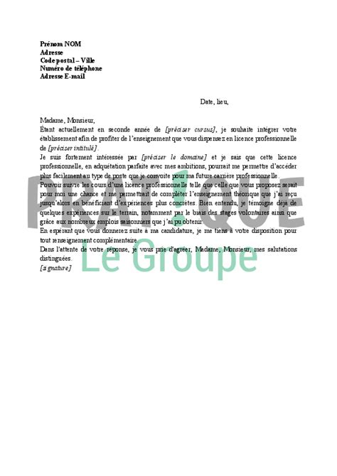 Lettre De Motivation Licence Informatique Meteor