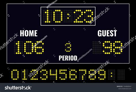 Basketball Led Digital Scoreboard Stock Vector (Royalty Free ...