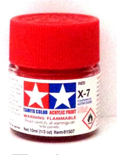 Tamiya 81507 X 7 Red 1 3 Oz Acrylic Mini Paint Bottle EBay