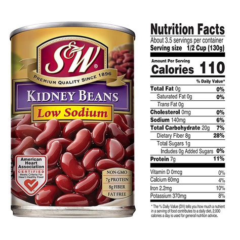 S&W Low Sodium Red Kidney Beans (12 Pack) - Vegan, Non-GMO, Gluten-Free ...