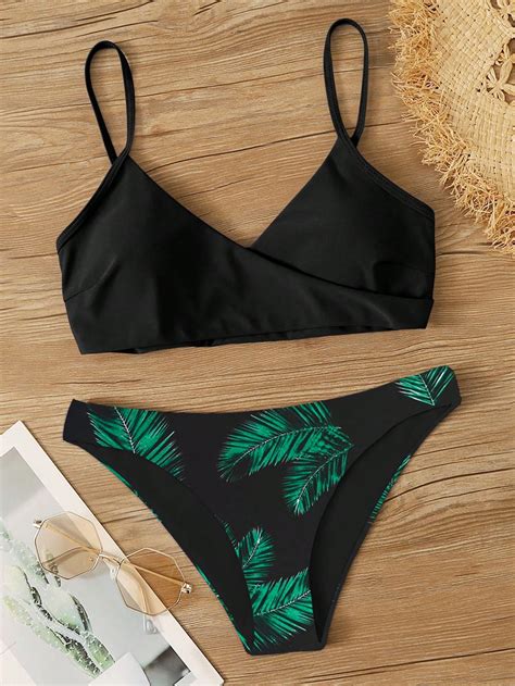 Shein Swim Vcay Biqu Ni Estampa Tropical Pesco O De Sobrepeliz Shein