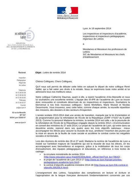 PDF Lettre de rentrée IAIPR de Lettres Année 2014 15 lépreuve