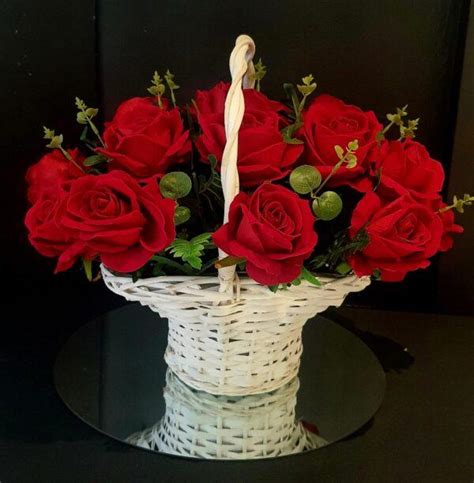 Silk Roses In A Basket Burgess Florist Durban