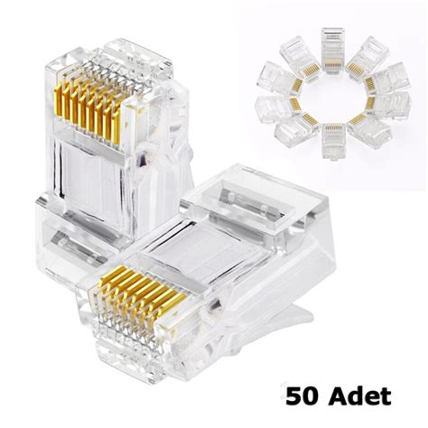 Rj45 Konnektör 100 Adet Network Cat5 Cat6 Jak Jack Ethernet Uç