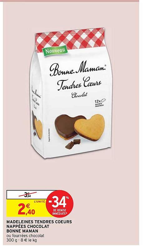 Promo Madeleines Tendres Coeurs Napp Es Chocolat Bonne Maman Chez