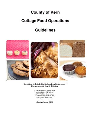 Fillable Online Cottage Food Guidelines Kern County Department Of