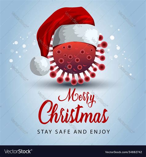 Merry Christmas Poster Santa Claus With Gift Bag Vector Image