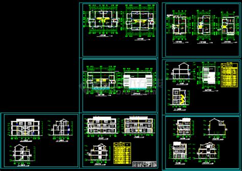 某地两套别墅cad建筑设计施工图别墅建筑土木在线