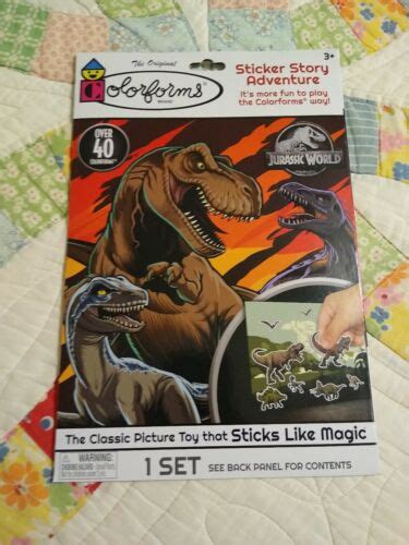 40 Jurassic World Colorforms Re Stickable Sticker Story Adventure Set 3 Scenes Ebay