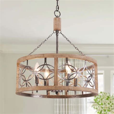 Ambrose 4 Light Drum Chandelier Adjustable Pendant Ceiling Light