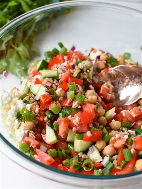 Mediterranean Farro Salad Image 4 A Cedar Spoon