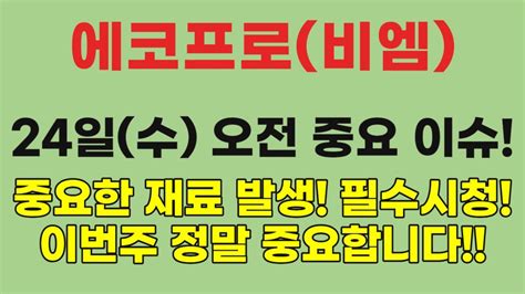 에코프로 에코프로비엠 주가전망│1월 24일 종목브리핑 에코프로주가전망 에코프로비엠전망 에코프로매수가 에코프로비엠