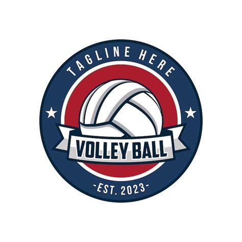 Premium Vector Volleyball Team Emblem Logo Design Vector Illustration