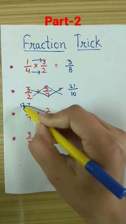 Fraction Trick Part 2 Mathtricks Maths Fraction Fastcalculation Youtube