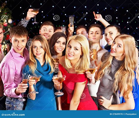 Group People Dancing At Party Stock Photo Image 27849970