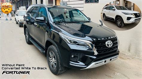 Toyota Fortuner Got Gloss Black Ppf Converted White To Black Vwrapssikar Youtube