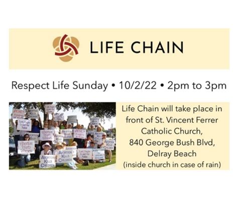 Life Chain St Vincent Ferrer Catholic Church School