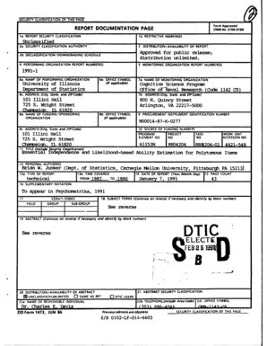 Fillable Online Dtic REPORT SECURITY CLASSIFICATION Lb RESTRICTIVE