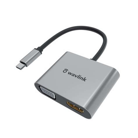 GetUSCart- WAVLINK USB C to HDMI VGA Adapter, Thunderbolt 3/4 Compatible, Type C to VGA HDMI ...