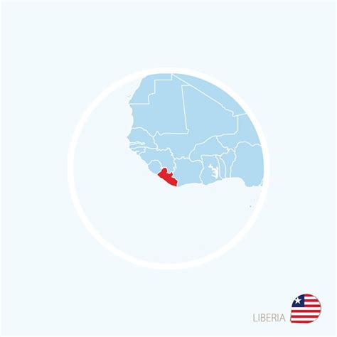 Icono De Mapa De Liberia Mapa Azul De Frica Con Liberia Resaltado En