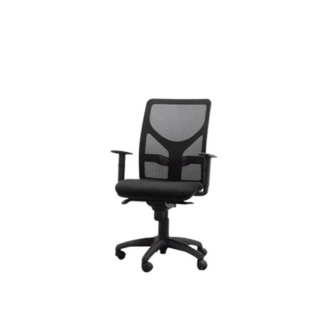 Silla Operativa Negra Respaldo Malla Negro Tensor Lumbar Mercaoficina