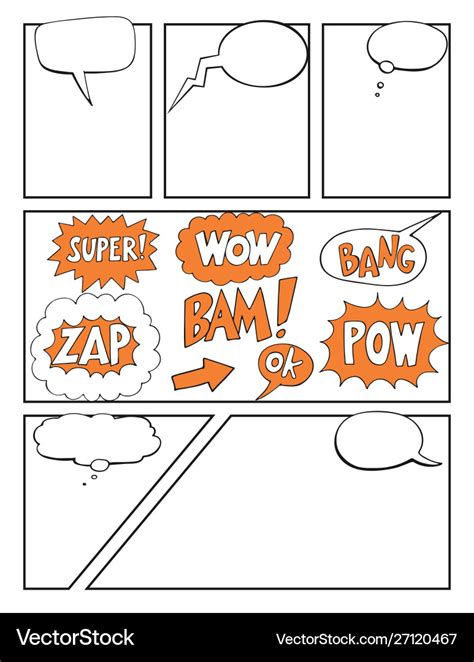 Comics Blank Layout Template Background Royalty Free Vector