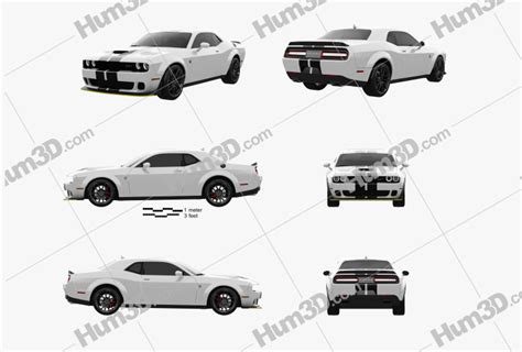 Dodge Challenger SRT Hellcat Wide Body 2020 Blueprint Template ...