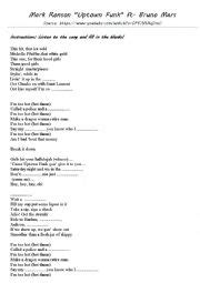 UPTOWN FUNK - ESL worksheet by annyvoos