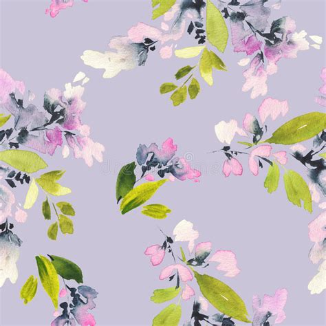 Motif Transparent Avec Fleurs Sauvages Dans Un Style Aquarelle