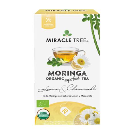 Miracle Tree Organic Moringa Superfood Tea Lemon Chamomile Tea