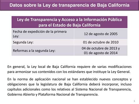 Ley De Baja California Vs Ley General De Transparencia PPT