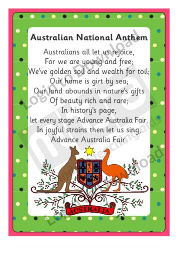 Lesson Zone AU - Australian National Anthem