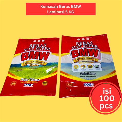 Pcs Kemasan Plastik Beras Merek Bmw Laminasi Kg Bahan Nylon