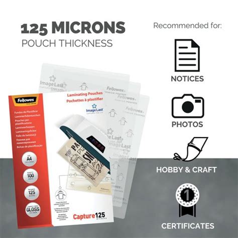 Buy Fellowes A Capture Laminating Pouch Micron Pack Of