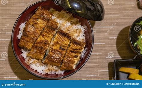 A Bowl Of Delicious Grilled Eel Rice A Japanese Style Dish Stock Image