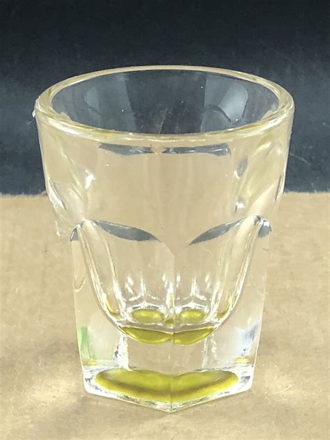 Clear Yellow Bottom Shot Glass Combined Ship 1 Per Multiple Ebay