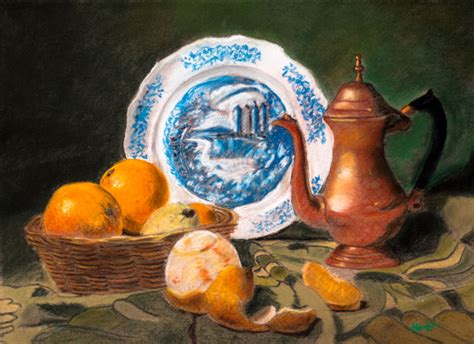 Nature Morte Aux Oranges Pastel X Peinture Par Patrick Bauquel