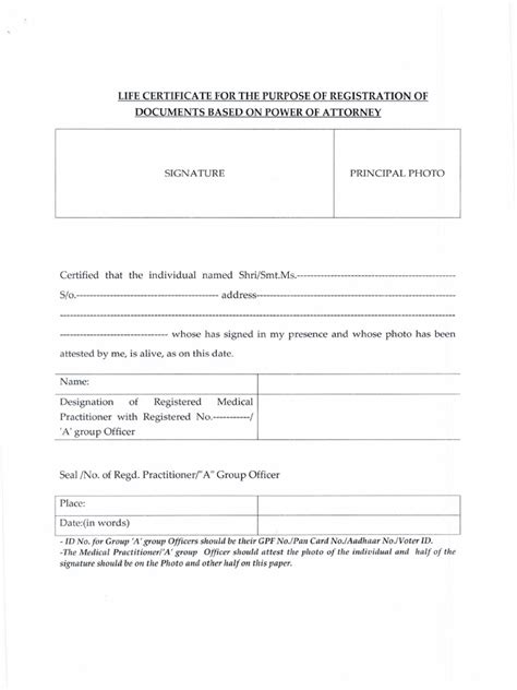 Life Certificate Format Pdf