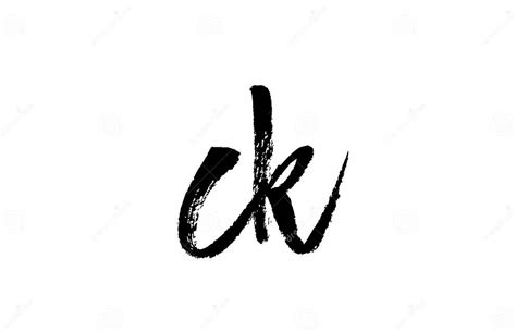 Ck C K Alphabet Letter Logo Icon Combination Grunge Handwritten