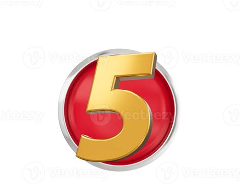 gold number  gold number   rounded red icon  illustration