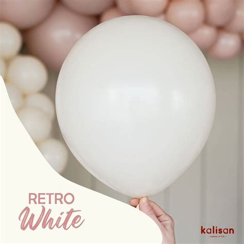 Balony Lateksowe Kalisan Retro White Bia Y Cm Szt Cm