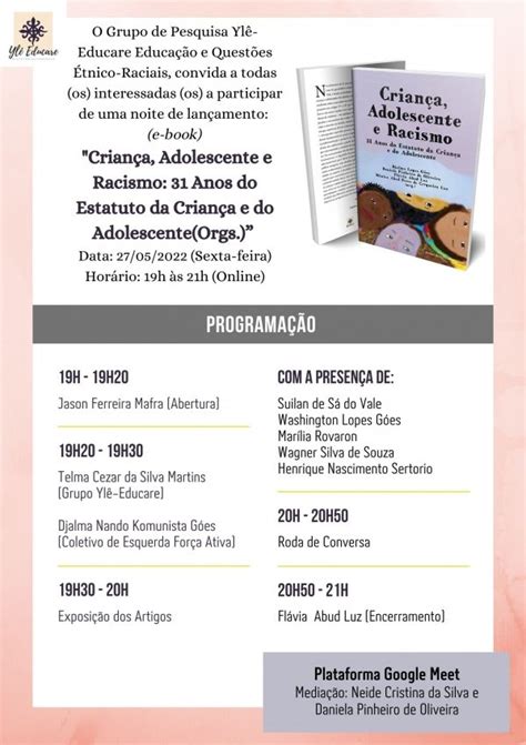 Lançamento Criança Adolescente e Racismo 31 Anos do Estatuto da