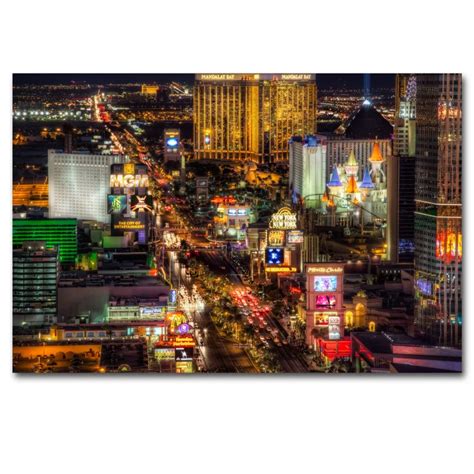 Las Vegas Ehir Klar Cityscape Resim Bask L Tuval Kuma Duvar Sanat