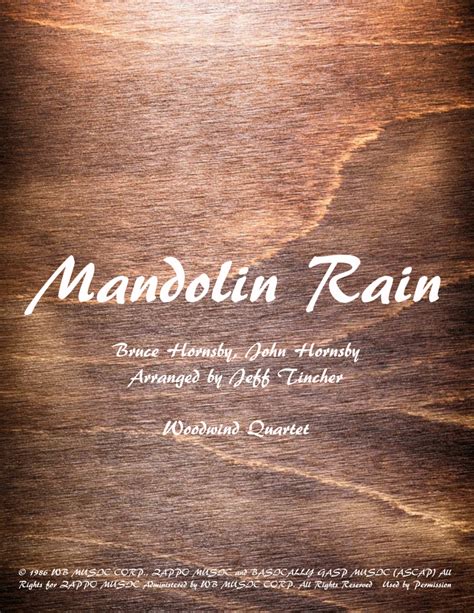 Mandolin Rain By John Hornsby And Bruce Hornsby Digital Sheet Music For Download And Print A0