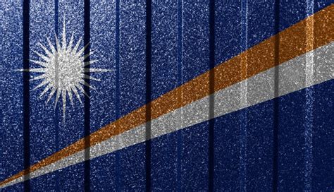 Premium Photo Textured Flag Of Marshall Islands On Metal Wall