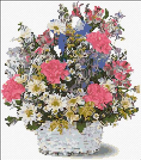 Flowers Basket Cross Stitch Designs