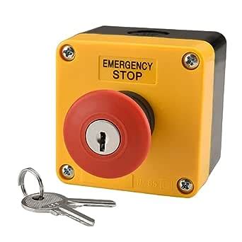 Heschen Red Sign Weatherproof Emergency Stop Push Button Switch V