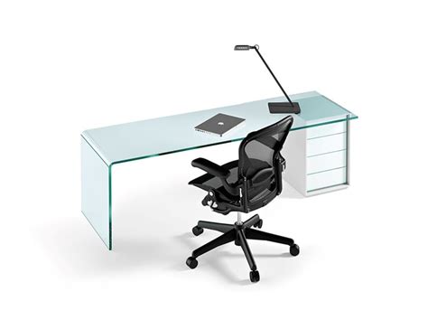 Rialto L Writing Desk With Drawers Glass Office Desk With Drawers By