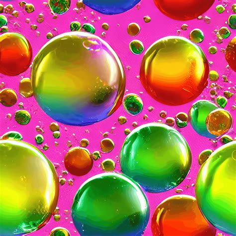 Oil Drop Iridescent Bubbles Crystal Pastel Rainbow D Photograph Hyper